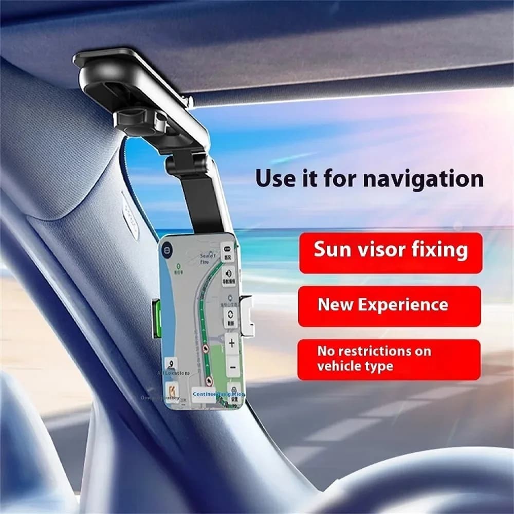 Car 360° Rotatable Multifunctional Sun Visor Phone Mount  Universal Fit for All Smartphones Car Accessories