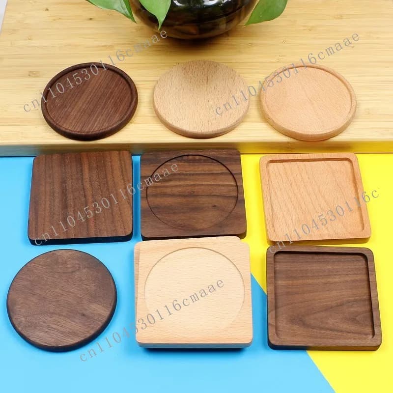 Black walnut coaster, Kung Fu tea cup holder,wooden thermal insulation pad,cup holder,dining table,dishes,thermal insulation pad