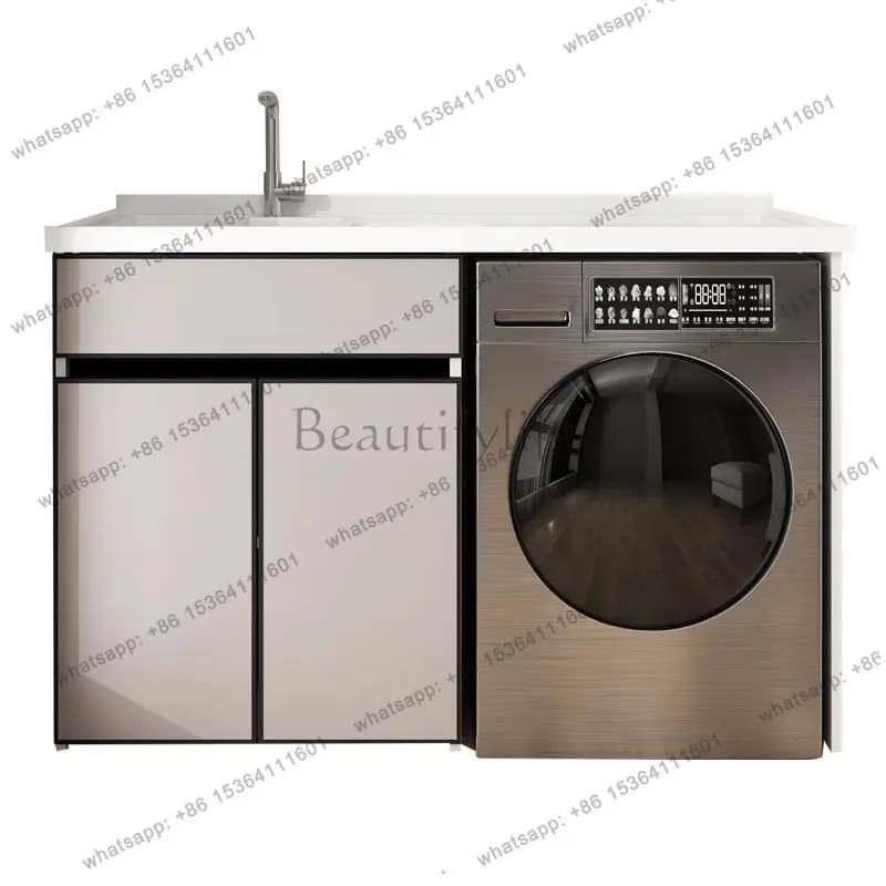 Creative Washing Machine Cabinets Nordic Balcony Laundry Tub Washboard Storage Aluminum Bathroom Furniture Baño