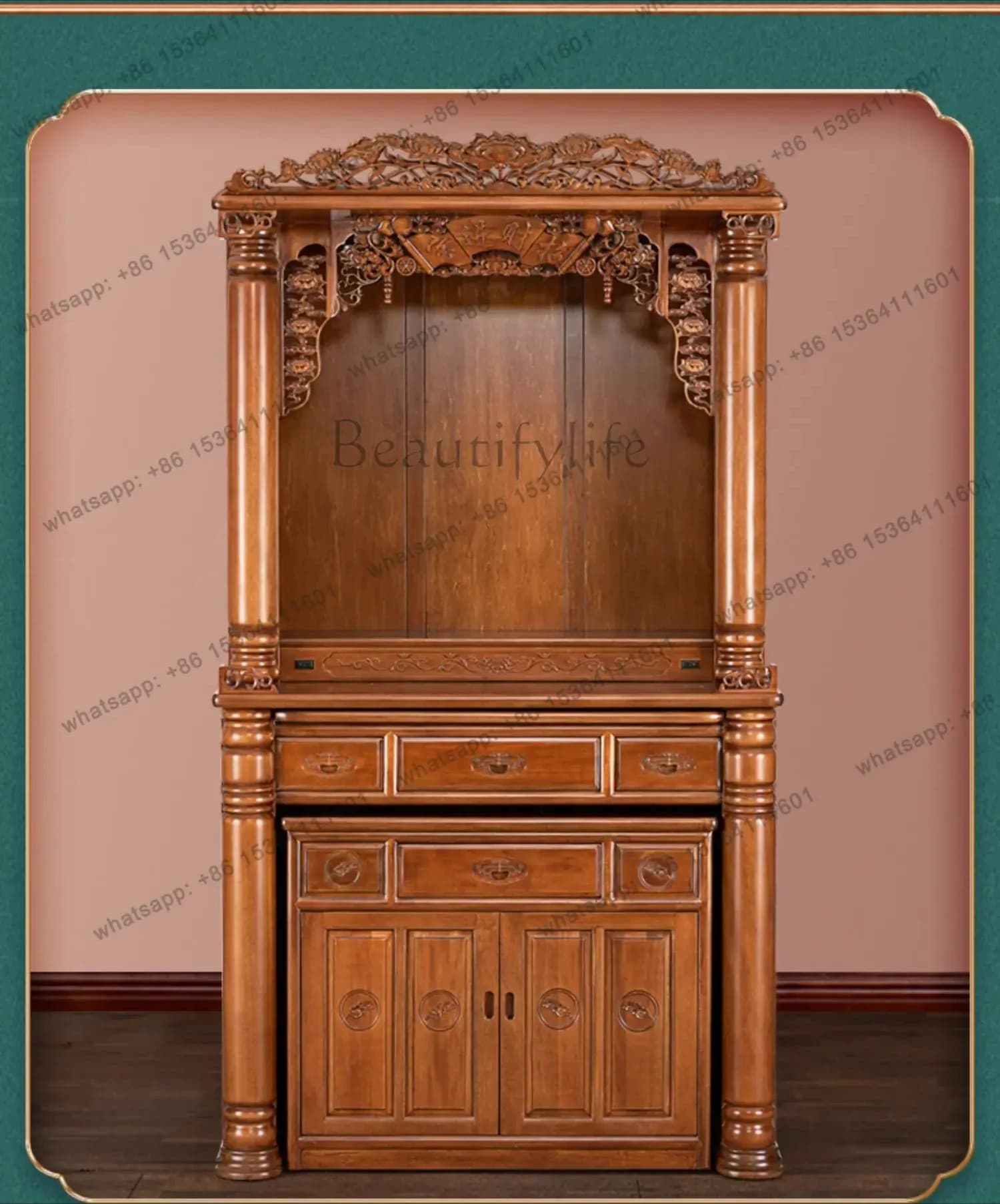 PG Worship Table Cabinet Clothes Closet Prayer Altar Table Household God of Wealth Display Cabinet Shrine