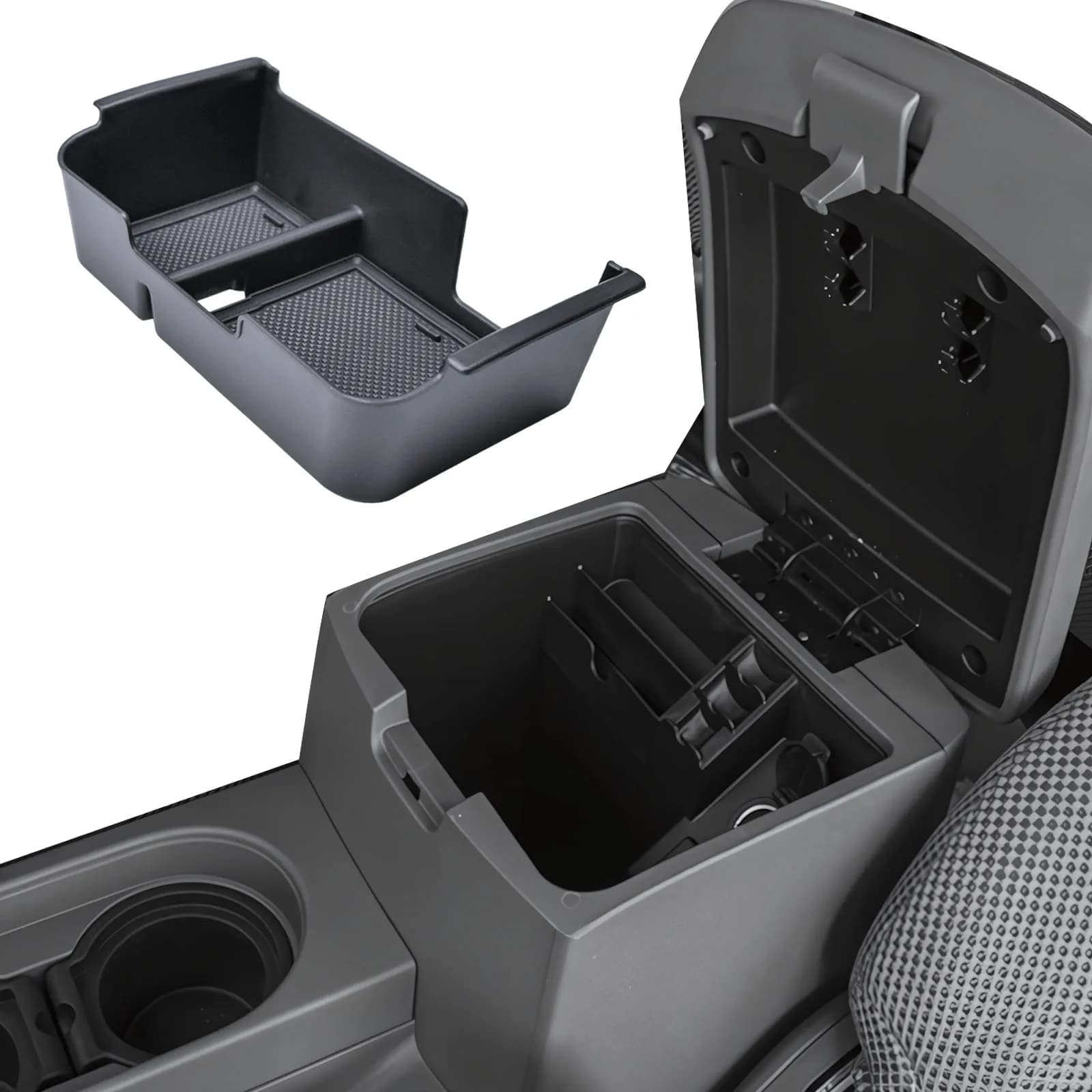 Center Console Organizer Tray for 2005-2021 Nissan Frontier Armrest Storage Box Center Console Interior Phone Holder Accessories