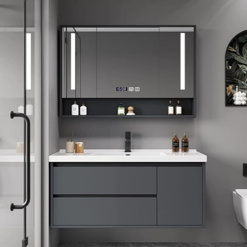 simple smart mirror cabinet space saving multifunctional bathroom vanity unit sink rangement salle de bain bathroom furniture