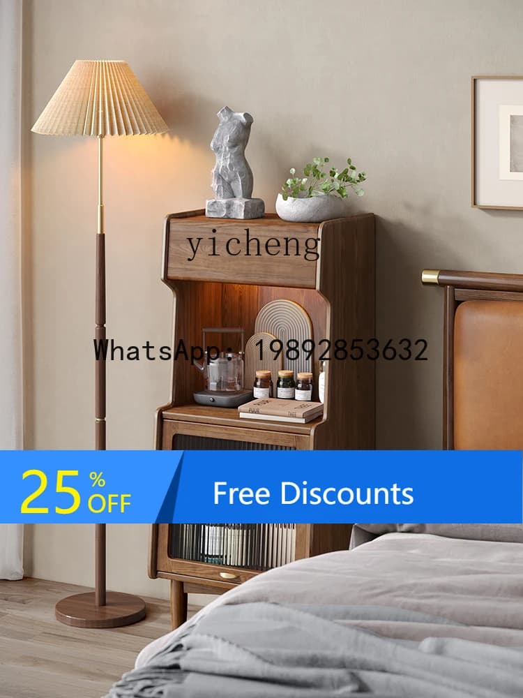 AA solid wood side cabinet  bedroom retro style simple drawer storage vertical cabinet