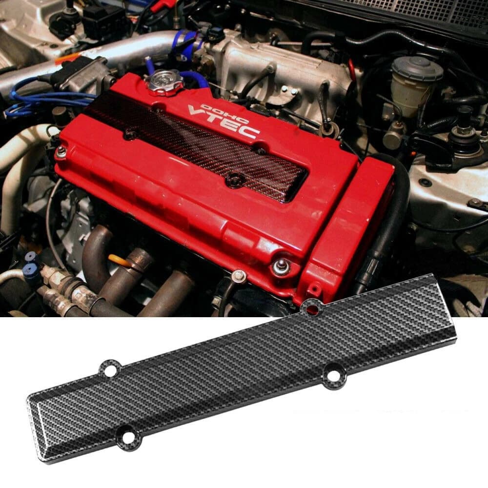 Carbon Fiber Look Engine Valve Cover Spark Plug Insert For Honda VTEC B18 B16 B Series