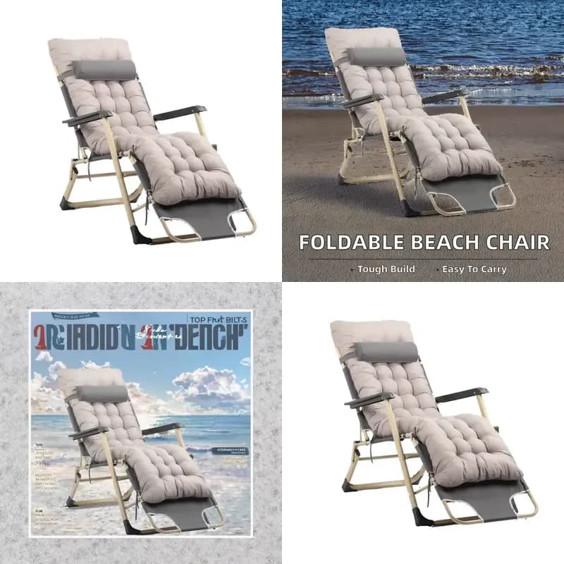 Comfortable Moon Chair Camping Folding Outdoor Lounge Reclining Beach Chair with Durable Metal Frame Portable Garden Bed
