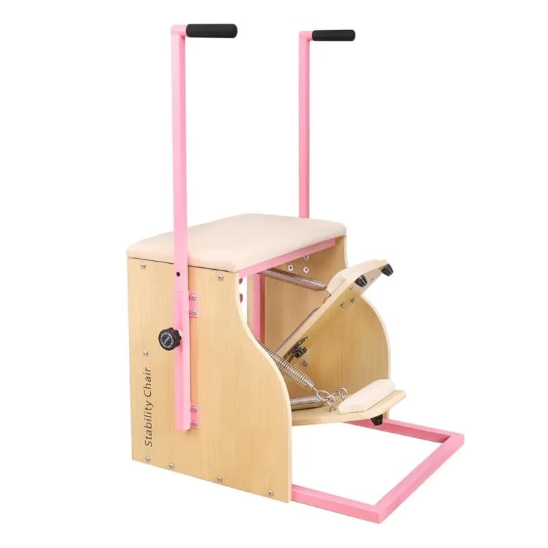 pink Maple Wood Split Pedal Studio Equipment Stability Chair Wunda Chair Pilates Chair