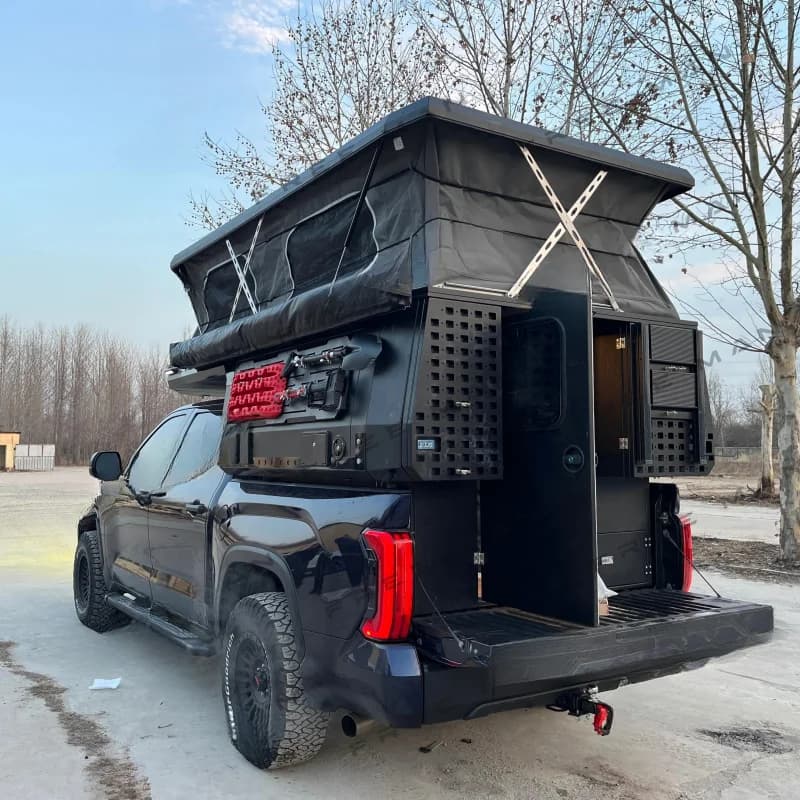1-2 Person Rooftop Tent Aluminum Awning for Tacoma Pickup Camper Shell