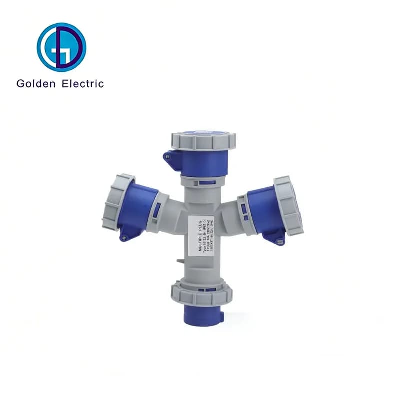 16A 220V 2p+E IP67 3-Way Male and Female Electrical Splittery Multi Socket Customized