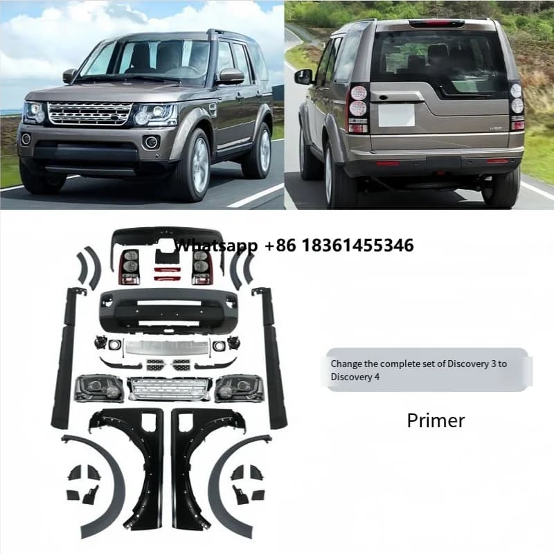For the Discovery 3 to Discovery 4 Body Kit, Including Front and Rear Bumpers, Fender Skirts and Grille Suitable