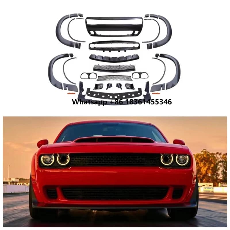 For  2015-2021 Challen Sleek Demon Style Car Front Bumper Wide Flares Body Accessories