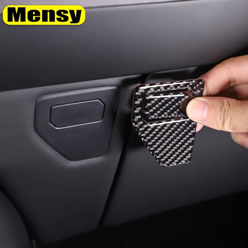 For BMW 5 Series G60 2024 2025 Soft Carbon Fiber Co-Pilot Glovebox Switch Sticker Interior Modification Car Accessories