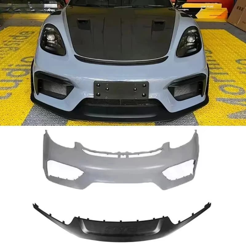 STLF For Porsches 718 Cayman Boxster 981 982 Upgrade PP GT4RS Style Front Bumper Front Splitter Lip Body Kit Aerodynamic Kit