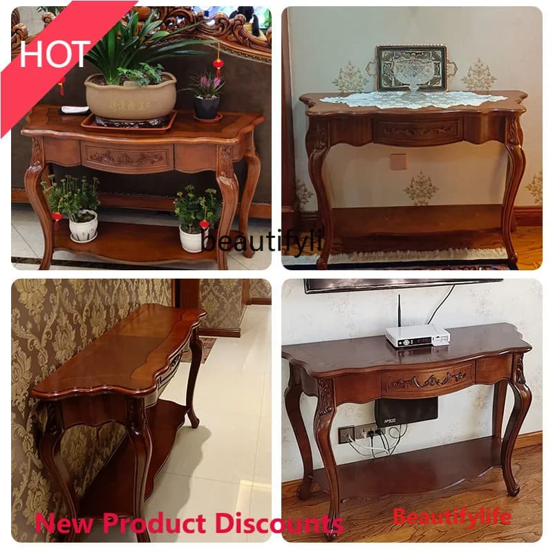 Asmt45 American solid wood entrance table against the wall table corridor entrance entrance cabinet sofa back few