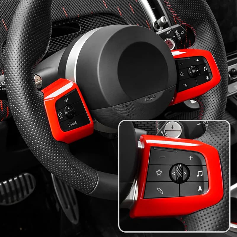 For Mini Cooper U25 J01 J05 F66 F67 Car Styling Steering Wheel Button Frame Control Switch Trim Sticker Interior Accessories