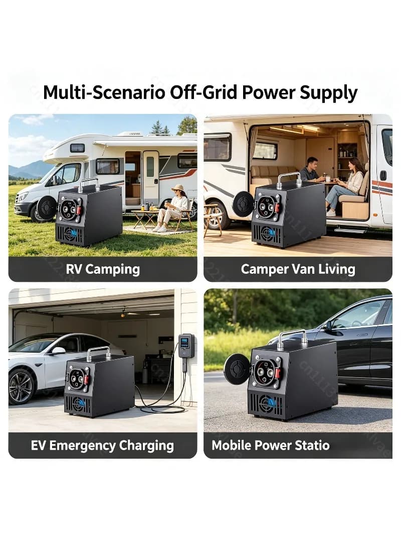 220V AC-DC Integrated RV Charging Station, 9-Port Socket with DC Fast & Slow Charging for RV Camping Electrical Equipment