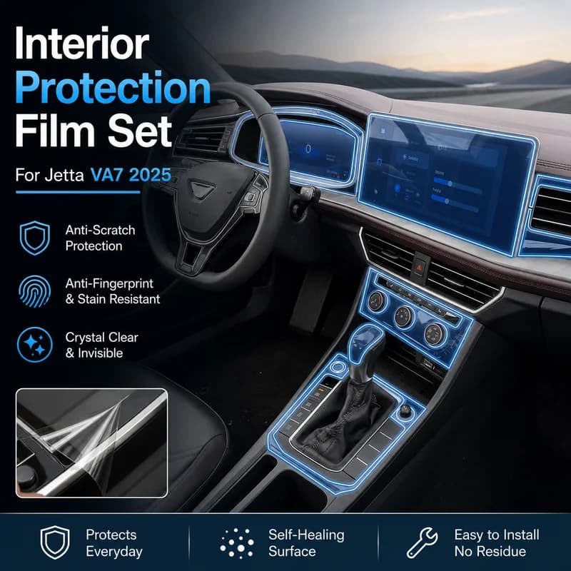 For Jetta VA7 2025 Navigation Screen Protector, Center Console Shift Film, Interior Decoration, Anti-Scratch Protection Film