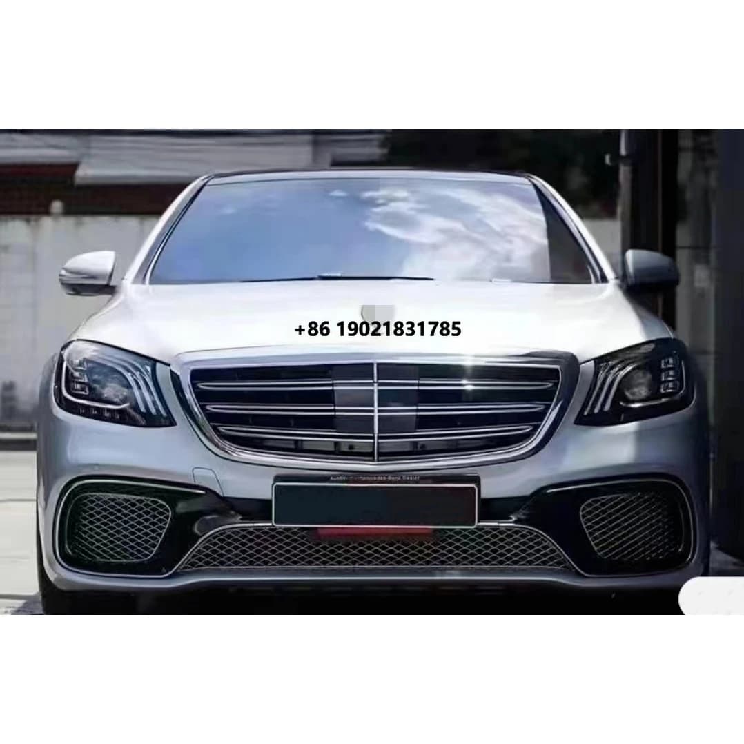 pp Plastic Car Accessories Front Bumper Rear Bumper Headlights Taillights for  s Class W222 2014- to S65 Body Kit