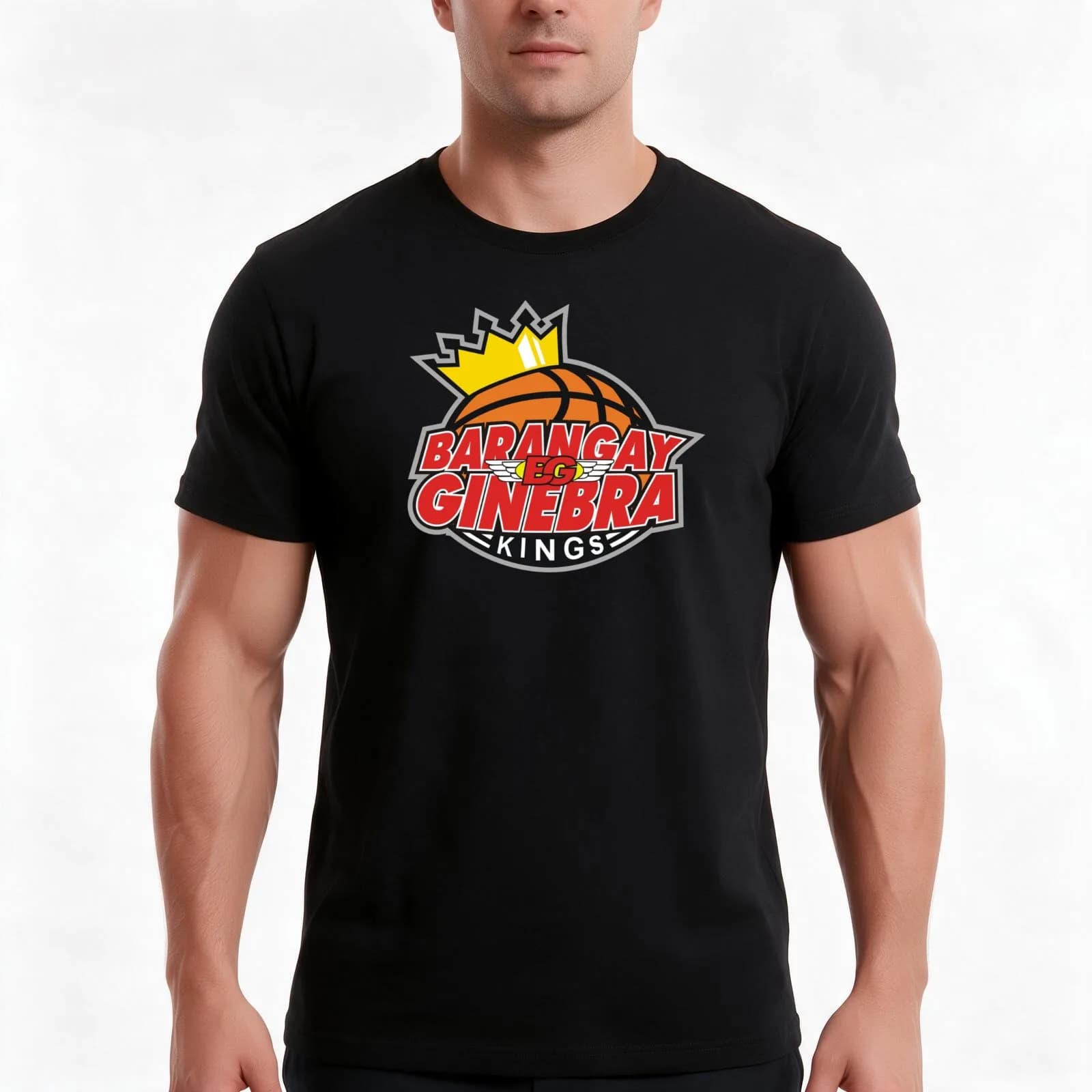 Barangay Ginebra T-Shirt, Summer Casual Cotton Tee, Oversized Streetwear Tops, Vintage Graphic Print, Loose Fit Short Sleeve