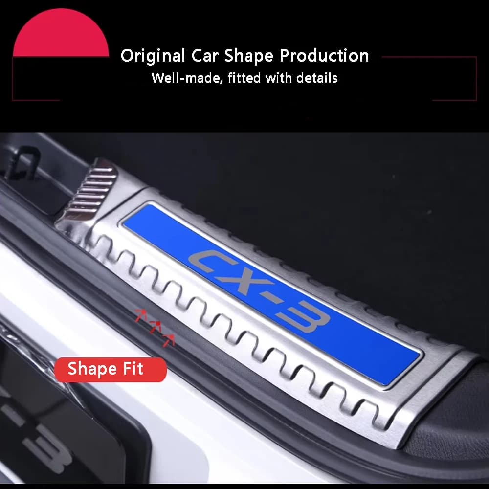 For Mazda Cx3 Cx-3 Trunk Trim Stainless Steel Rear Bumper Styling Auto Door Sill Scuff Plate Protector Sticker Car Accessories