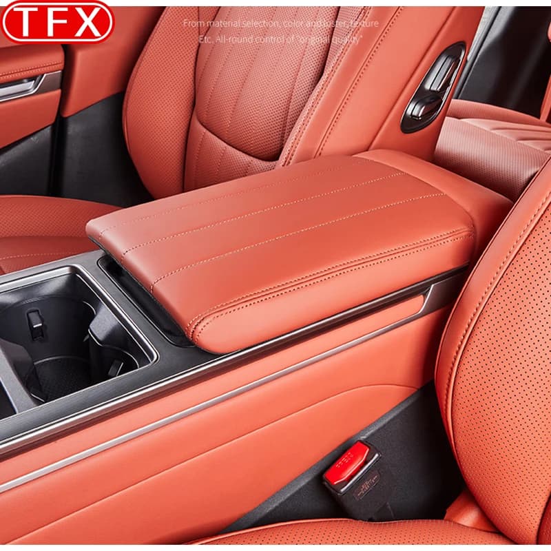 For BYD Sealion 8 Atto 8 Tang L Car Central Armrest Box Protective Leather Cover Version with Refrigerator Auto Accessories