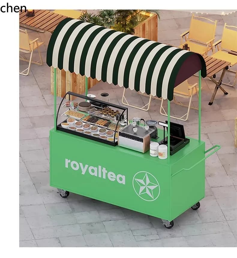 DSA night market outdoor stall trolley movable stall snack cart wrought iron float commercial square display stand