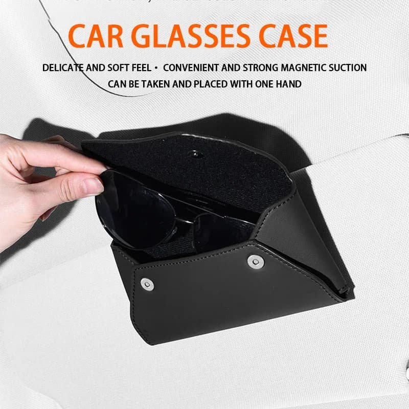 For Audi Q2 Q3 Q5 Q7 Q8 Q6 Q4 E-tron GT Napa Leather Car Sun Visor Sunglasses Holder Clip Glasses Storage Box Accessories