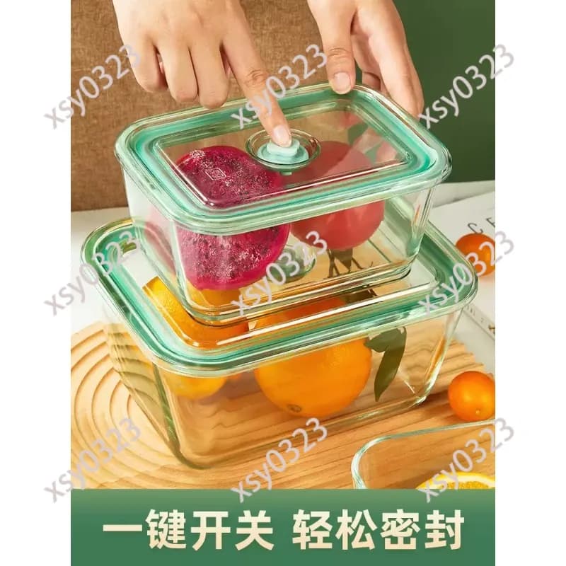 Large Capacity Glass Bowl with Lid, Heat Resistant Food Grade Fruit Vegetable Storage Crisper