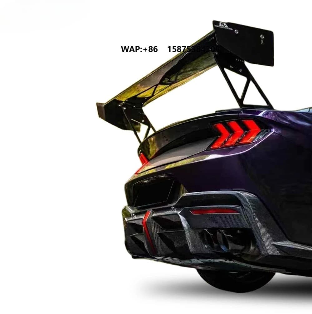 Mustang Carbon Fiber Rear Wing, Suitable for 2024 Mustang S650, Modified Carbon Fiber High Rear Wing Spoiler.
