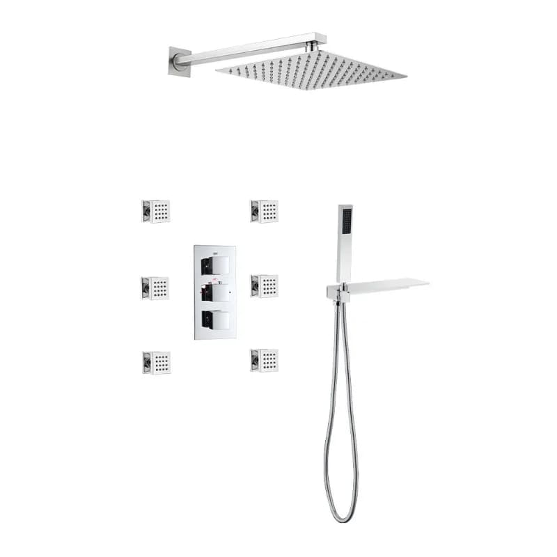 All-copper concealed shower head, embedded in the wall, hidden Y