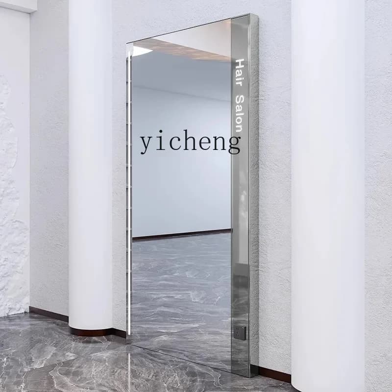 TQH6.24 Barber Shop Hair Cutting Dressing Table Dyeing and Perming Mirror Single Double-Sided Floor with Light Barber Mirror