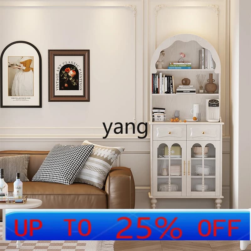LHH cream side cabinet retro corridor living room decoration wine cabinet storage antique style