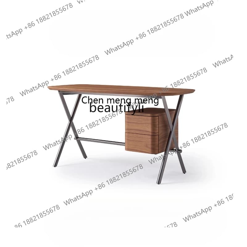 E153 Italian Minimalist Solid Wood Desk Home Study Simple Office Computer Desk Writing Desk