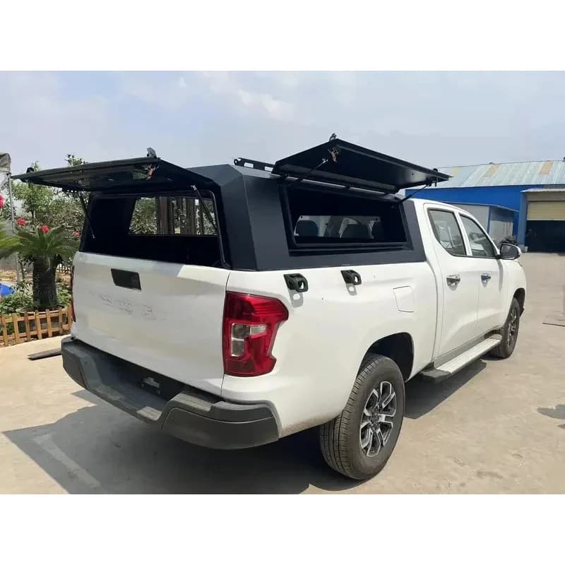 PrimeSelect Waterproof Manual Tri Fold Pickup Truck Bed Tonneau Cover Compatible With Hunter