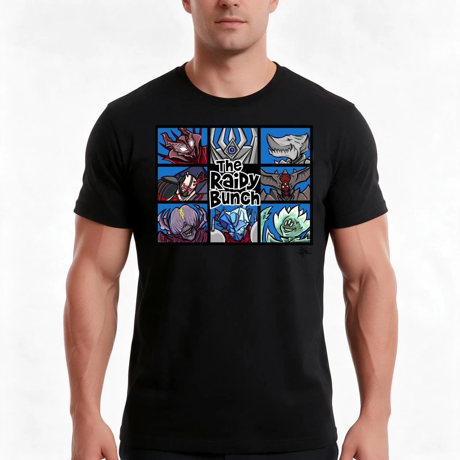 The Raidy Bunch T-Shirt, Summer Casual Cotton Tee, Oversized Streetwear Tops, Vintage Graphic Print, Loose Fit Short Sleeve