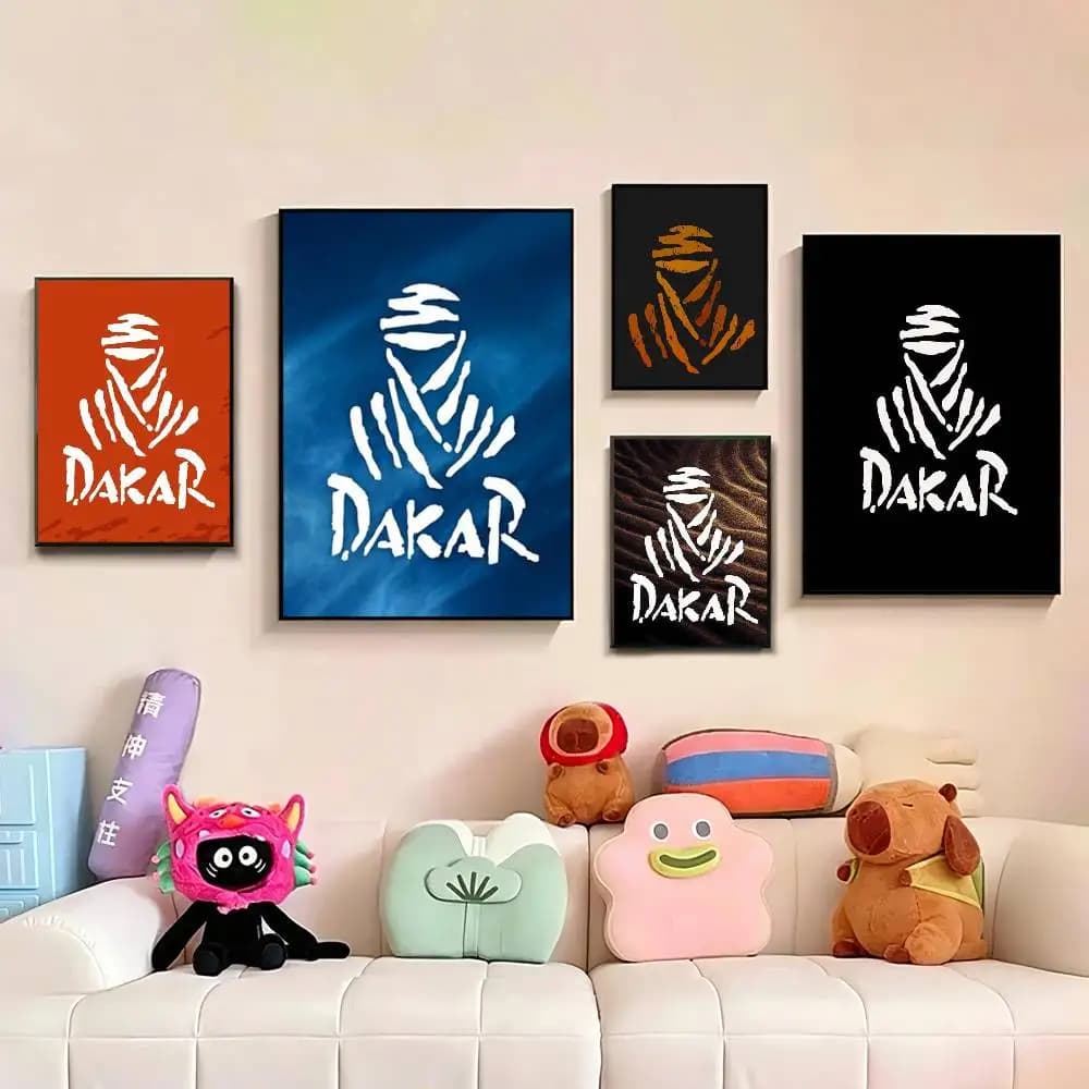 R-Rally-Y D-Dakar Logo Poster Waterproof Wall Art Sticker For Bar Living Room Vintage Decor