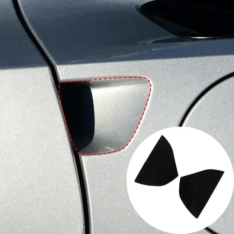 For Chevrolet Corvette C7 2014-2019 PVC Black Car Exterior Door Handle Bowl Cover Trims Sticker Car Accessories