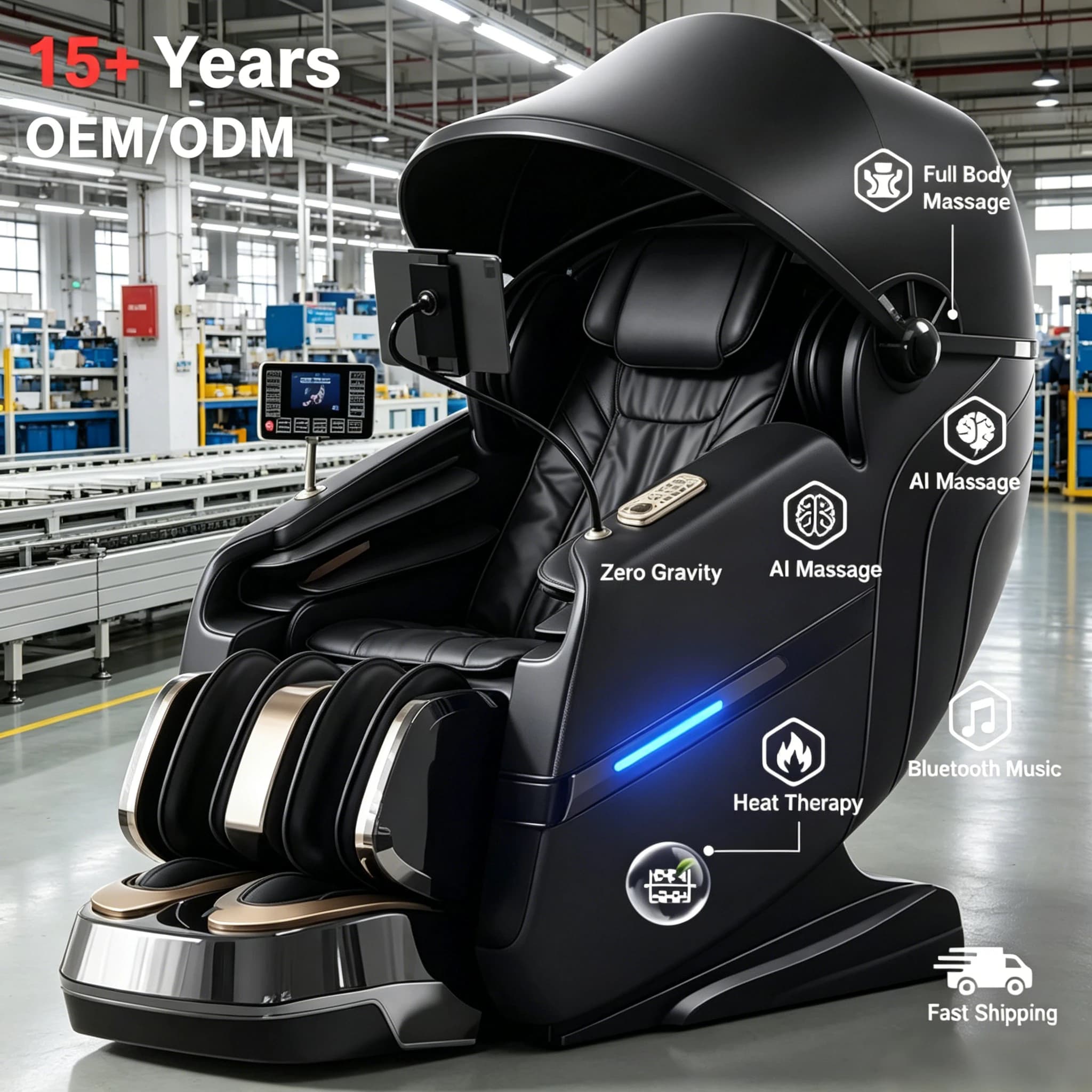VCT-B5S Body Chair zero Gravity 3D Thai Stretching  Chair Calf Roller and Shoulder Heating Massage Chair