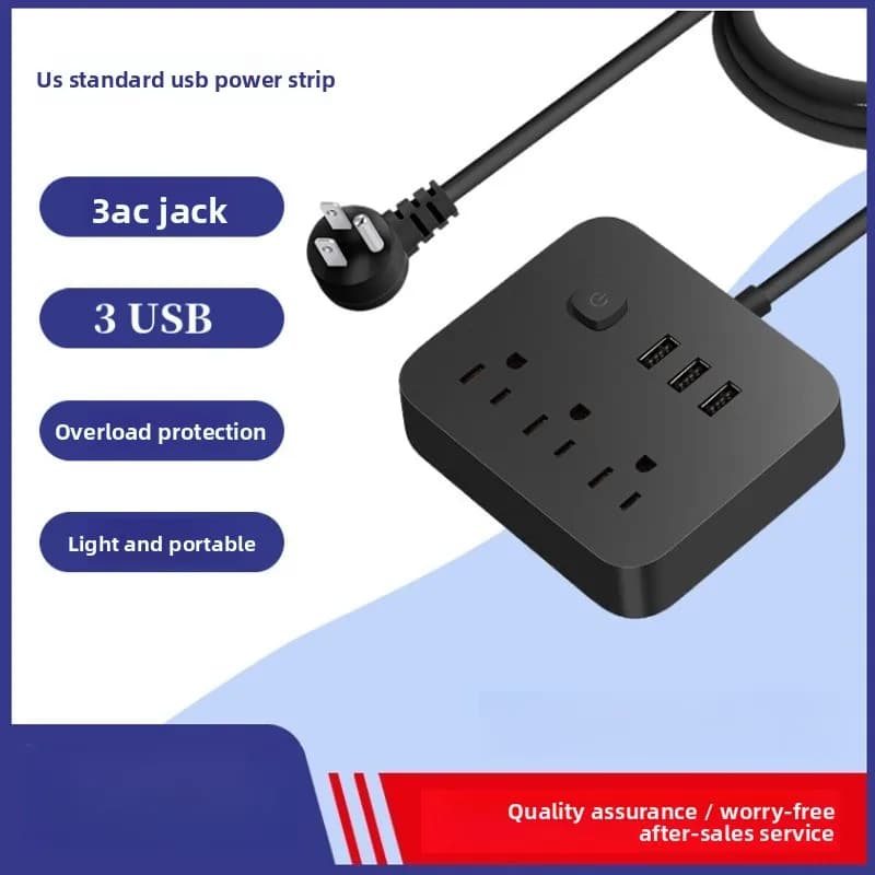 American Standard Electrical Power Strip for North American Markets in US Canada Mexico Suitable for Tool Parts and Daily Use