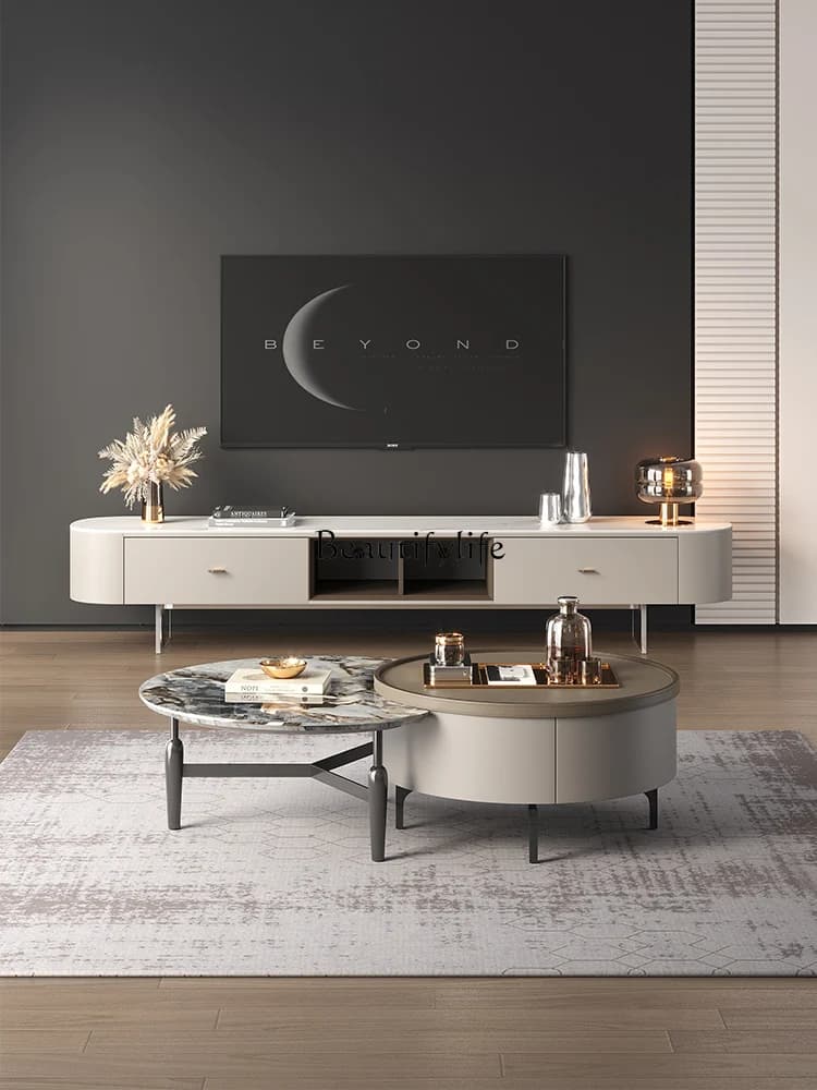 01TV cabinet modern simple living room household Italian minimalist suspended acrylic