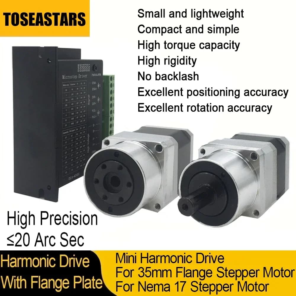 Mini Harmonic Drive Stepper Motor Kit High-precision Robot Manipulator Arm Joint ,Rotating Platform,Cam Divider,4 axis,DD Motor