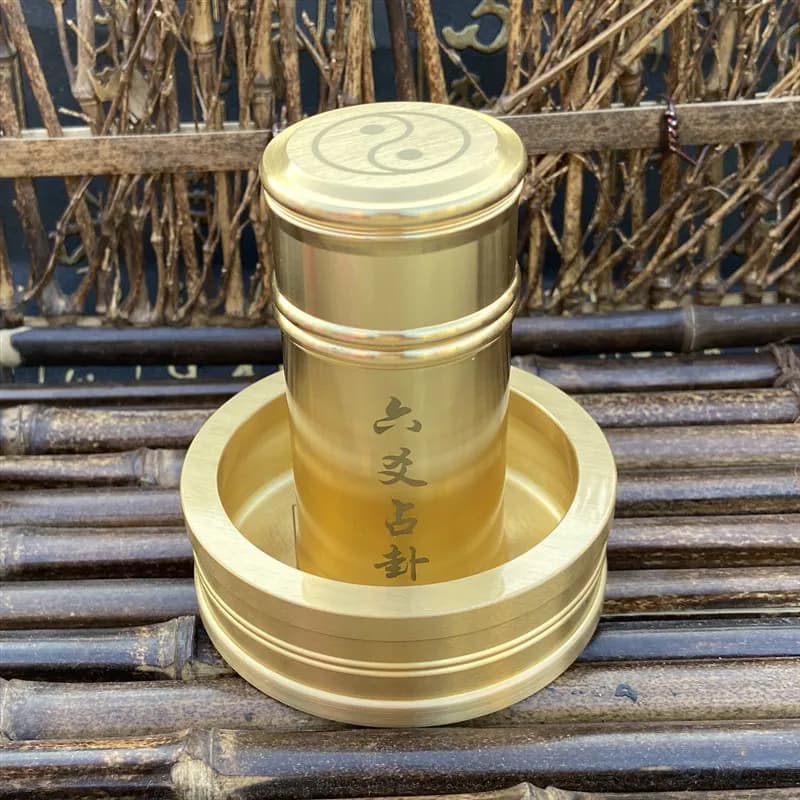 Pure Copper Divination Tube Zhouyi I-Ching Tool Feng Shui Supply Wholesale