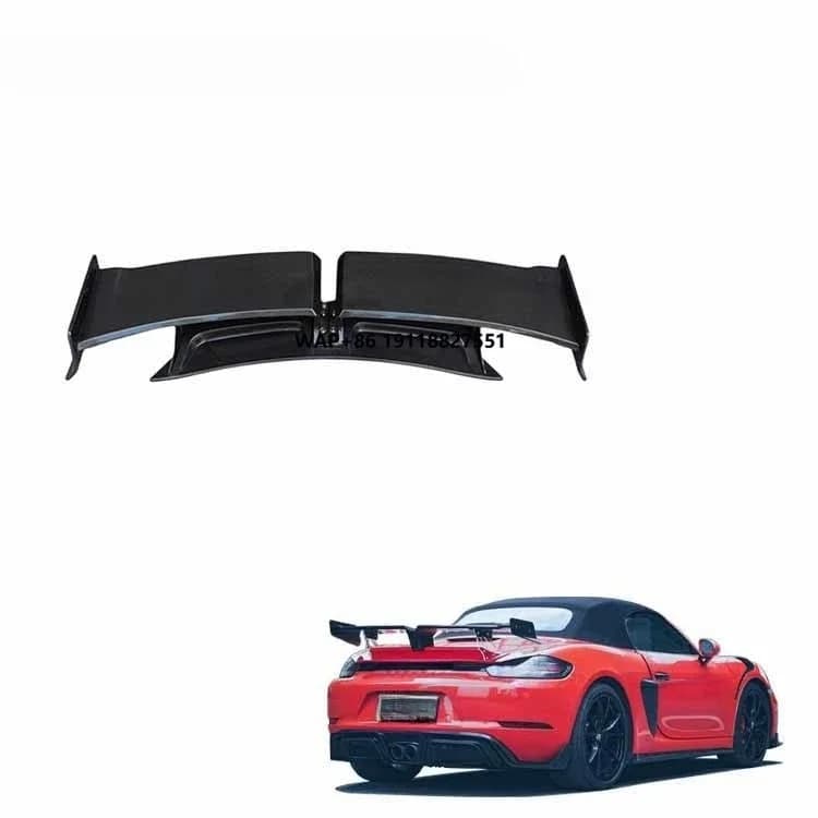 BK Tuning 718 Cayman Boxster Whale Tail Wings Carbon Fiber Rear Trunk Spoiler for 718 981 982 GT4 RS Rear Spoiler