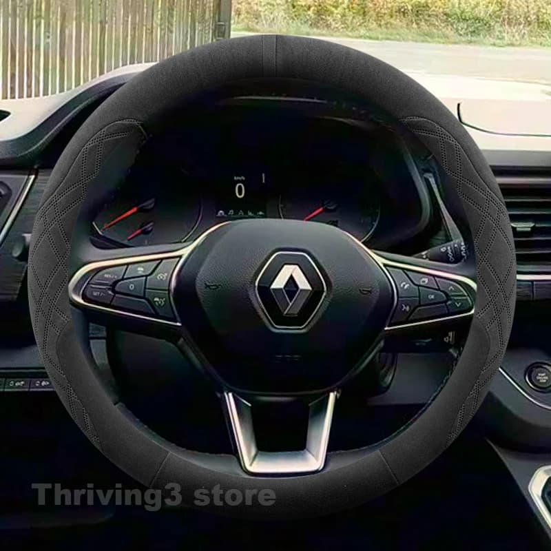 Suede Warm Car Steering Wheel Cover For Renault Trafic E-TECH 2015-2021 Heating Covers For Covers Renault clio 4 Accessories