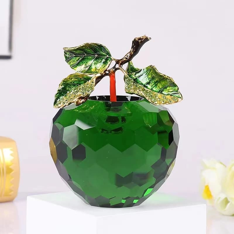 Crystal Apple Statue Chirstmas Eve Romantic Creative Present Room Decoration Birthday Gifts Xmas Home Ornament