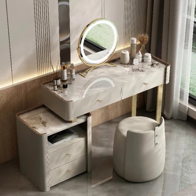 Stool Mirror Vanity Table Organizer Nordic Modern Luxury Makeup Dressing Table Drawer Storage Vanitty Tocador Bedroom Furniture