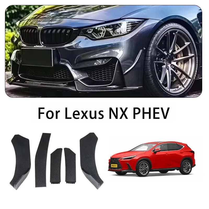 For Lexus NX PHEV body kits 5-Segment Adjustable Front Bumper Lip Splitter Body Kit