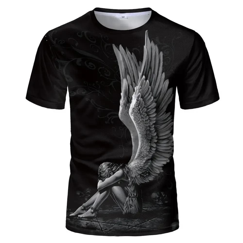 Men's Summer Flag Casual T-shirt Harajuku 3D Round-neck Printed T-shirt Casual T-shirt Street 100% Polyester Fiber Material Clot