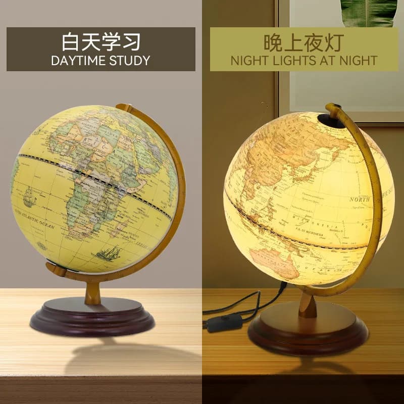 Globe antique AR luminous ornament European and American retro luminous with lamp