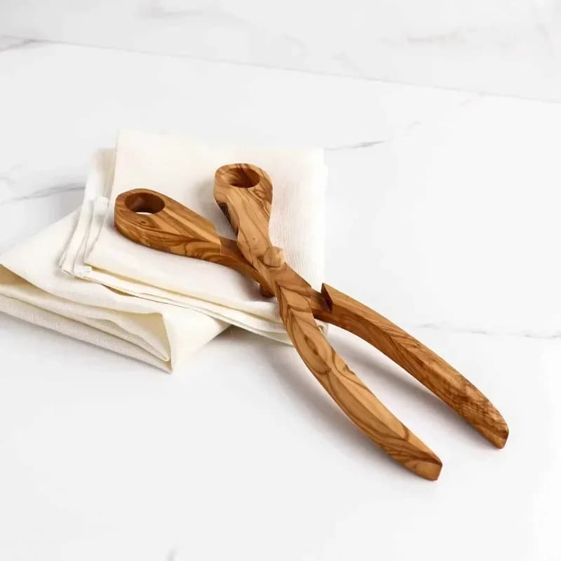 Handmade Premium Wooden Salad Tools Olive Wood Salad Pliers