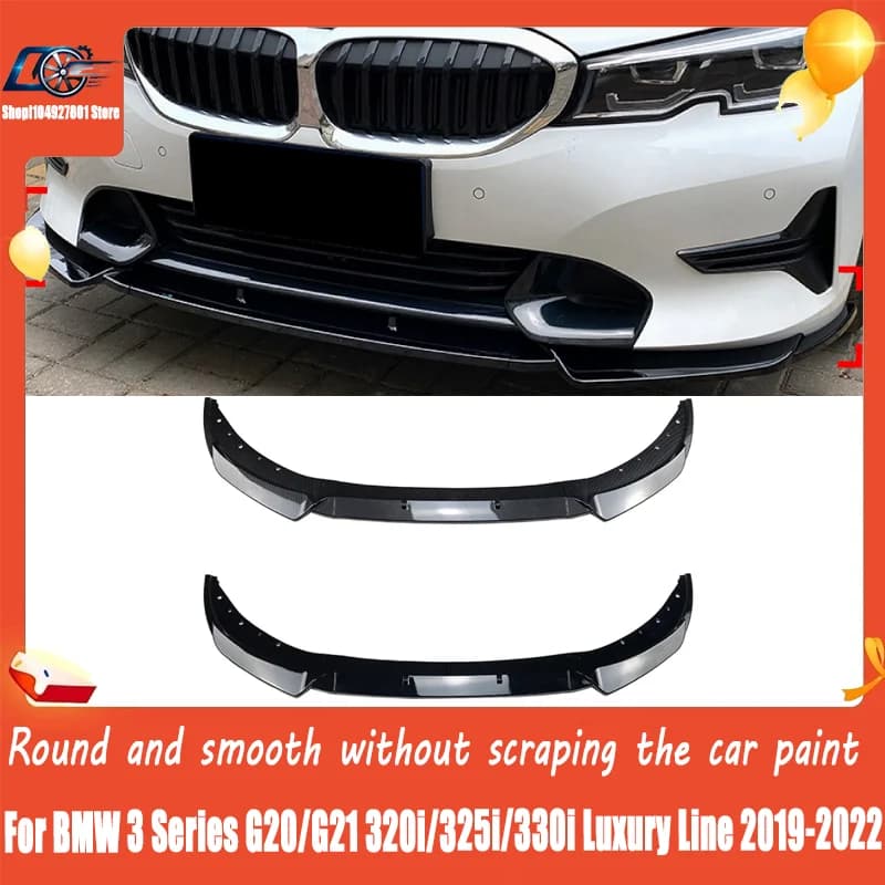 For BMW 3 Series G20/G21 320i/325i/330i Luxury Line 2019-2022, Front Lip / Chin Spoiler Front Bumper Splitter, Sporty Upgrade,
